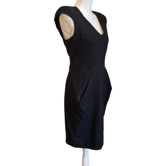 EUC Helmut Lang Wool Blend Cap Sleeve Alloy Sheath Dress - Picture 5 of 15
